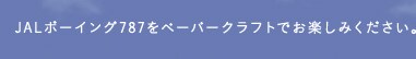 JAL�{�[�C���O787���y�[�p�[�N���t�g�ł��y���݂��������B