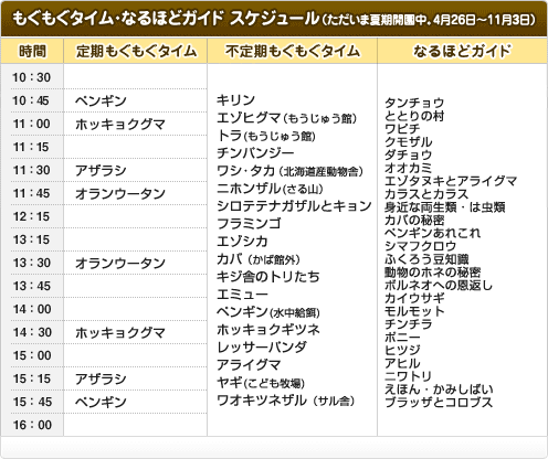 ���������^�C���E�Ȃ�قǃK�C�h �X�P�W���[��