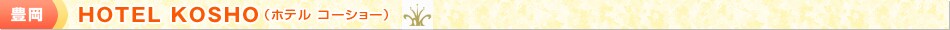 HOTEL KOSHO�i�z�e���@�R�[�V���[�j