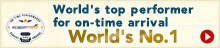 JAL was named the world's most punctual airline for the 2nd straight year.World's No.1