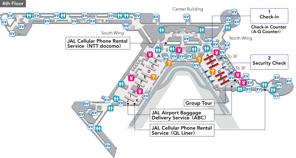 NARITA INTERNATIONAL AIRPORT/Terminal Map (Airport Guide) JAL