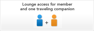Lounge access for cardholder and one companion