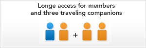 Lounge access for cardholder and three companions