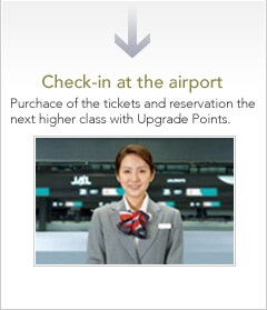 Check-in at the airport Reservation of the next higher class with Upgrade Points.