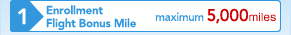 1)Enrollment Flight Bonus Mile maximum 5,000 miles