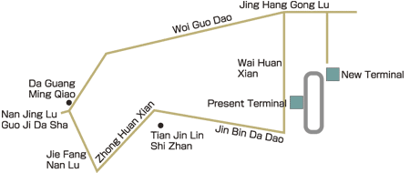 Tianjin International Airport around map