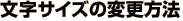 �����T�C�Y�̕ύX���@