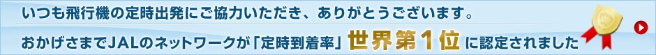 ������s�@�̒莞�o���ɂ����͂��������A���肪�Ƃ��������܂��B���������܂�JAL�̃l�b�g���[�N���u�莞�������v���E��1�ʂɔF�肳��܂����B