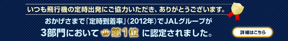 ������s�@�̒莞�o���ɂ����͂��������A���肪�Ƃ��������܂��B���������܂Łu�莞�������v�i2012�N�j��JAL�O���[�v��3����ɂ����đ�1�ʂɔF�肳��܂����B�ڍׂ͂�����