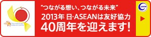 �Ȃ���z���A�Ȃ��関�� 2013�N���EASEAN�͗F�D���� 40���N���}���܂��I