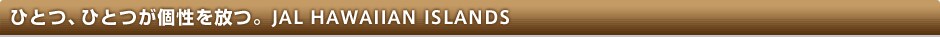 �ЂƂA�ЂƂ�������BJAL HAWAIIAN ISLANDS