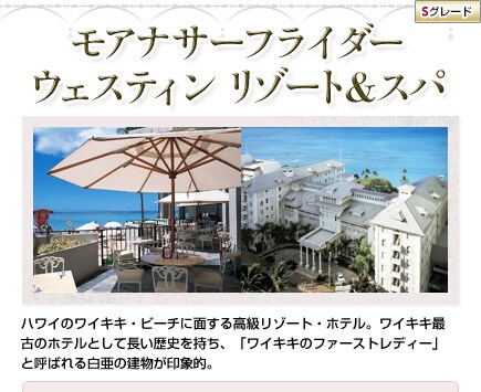 ���A�i �T�[�t���C�_�[ �E�F�X�e�B��   ���]�[�g���X�p    
�n���C�̃��C�L�L�E�r�[�`�ɖʂ��鍂�����]�[�g�E�z�e���B���C�L�L�ŌẪz�e���Ƃ��Ē������j�������A�u���C�L�L�̃t�@�[�X�g���f�B�[�v�ƌĂ΂�锒���̌�������ۓI�B