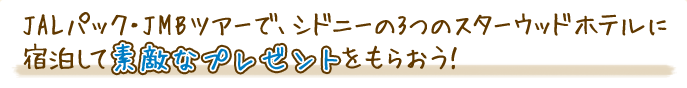 JAL�p�b�N�EJMB�c�A�[�ŁA�V�h�j�[��3�̃X�^�[�E�b�h�z�e���ɏh�����đf�G�ȃv���[���g�����炨���I