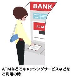 ATM�ȂǂŃL���b�V���O�T�[�r�X���������p�̎�