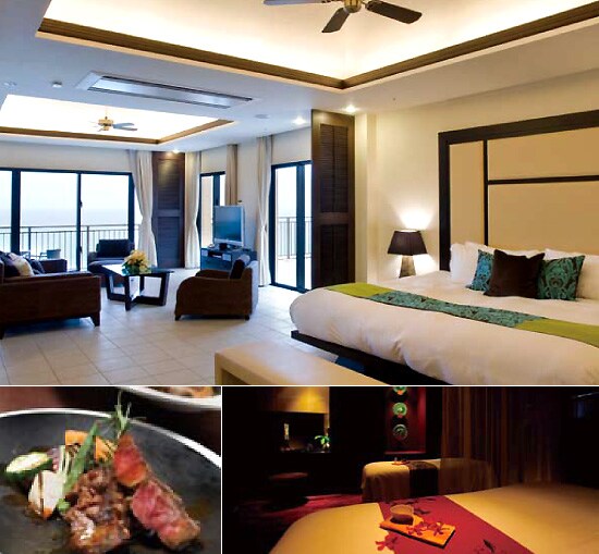 �i��j����̃��]�[�g�̂Ȃ��ł����|�I�ȍL���B�����؍݂��ӎ����čl����ꂽ���Z���̍����q���B<br>
�i�����j�Ί_���̃O�����iWine��Dining Orange�j<br>
�i�E���j�F�ʖL���Ȍi�F���o�b�N�ɁA�n�Y�̖�؂Ȃǂ̖L���ȑ�n�̌b�݂𑶕��ɖ��킦��i�I���J�E�U�E�e���X�j