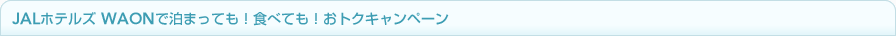 JAL�z�e���Y WAON�Ŕ��܂��Ă��I�H�ׂĂ��I���g�N�L�����y�[��