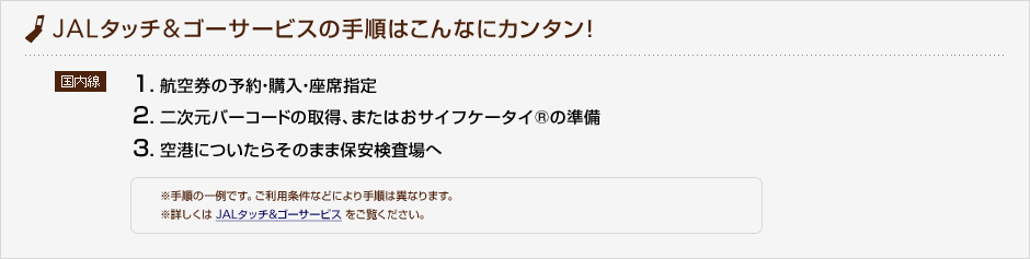 JAL�^�b�`���S�[�̎菇�͂���ȂɃJ���^���I