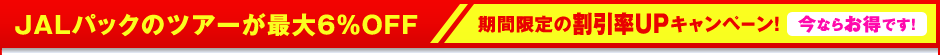 JAL�p�b�N�̃c�A�[���ő�6��OFF�^���Ԍ���̊�����UP�L�����y�[���I�����Ȃ炨���ł��I��