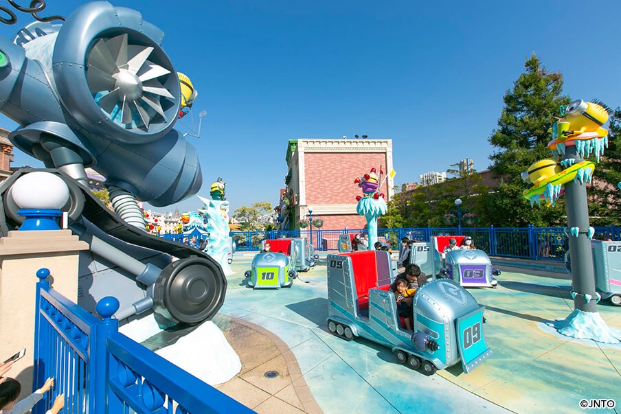 Visit Minion Park for themed treats, trendy merch, and photo ops