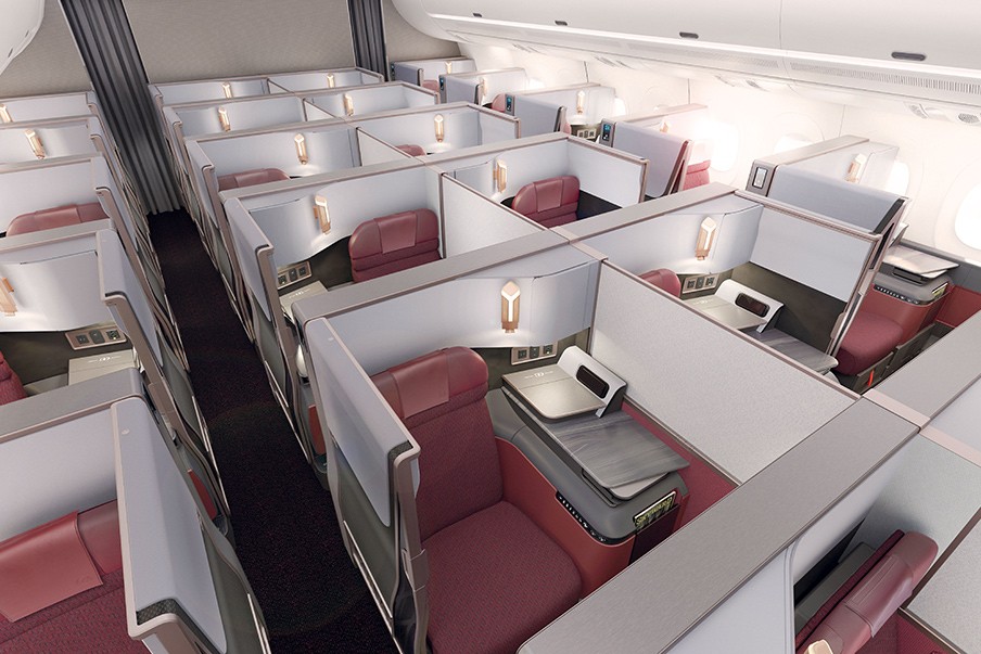 Business class availability on international routes to Japan