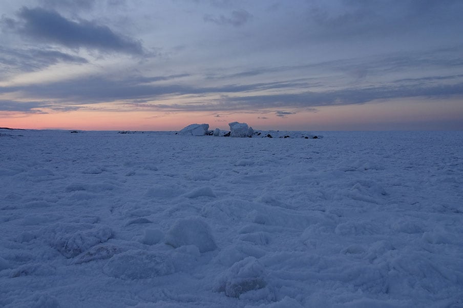 Tokoro Jonan Beach (常南ビーチ海水浴場) — snow-covered winter spectacle