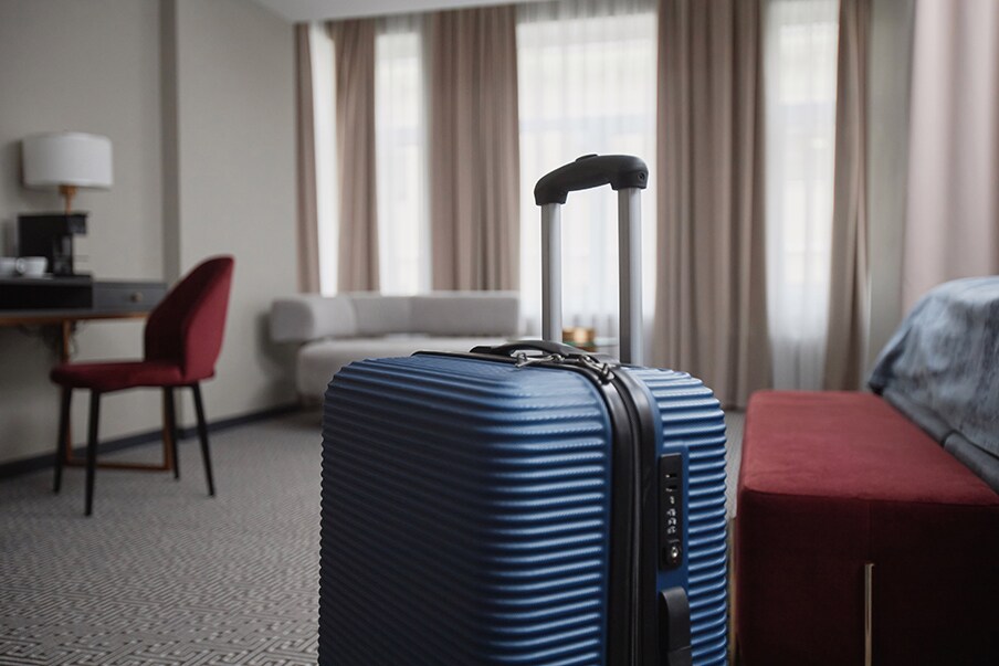 Pick up your luggage at the hotel