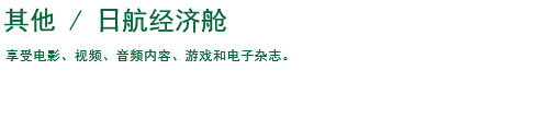 其他/日航经济舱 享受电影、视频、音频内容、游戏和电子杂志。