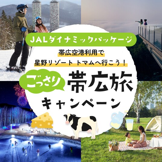 JALダイナミックパッケージ　帯広空港利用で星野リゾート トマムへ行こう！　ごっさり帯広旅キャンペーン