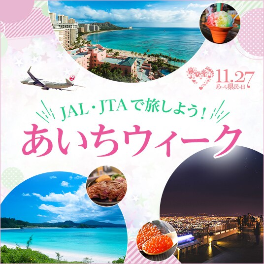 11月27日 あいち県民の日　JAL・JTAで旅しよう！あいちウィーク