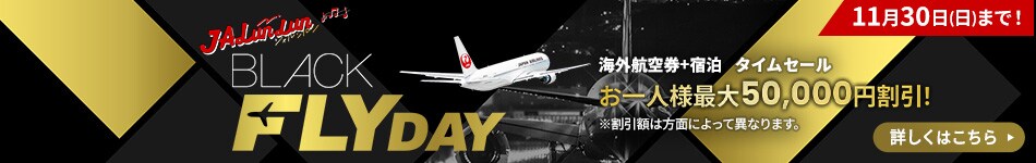 JAL海外ダイナミックパッケージ 期間限定タイムセール！お一人様最大50,000円割引き！