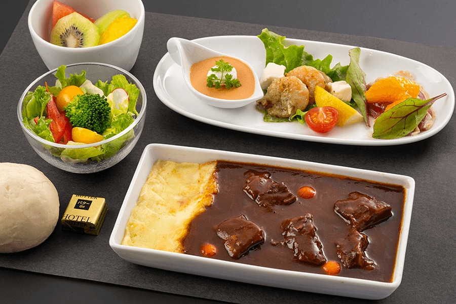 日本航空　JAL ビジネスクラス　食事　クロス　2点セット　白 JAL SKY SUITE Ⅲ 777-200 日本航空ビジネスクラス 機内食