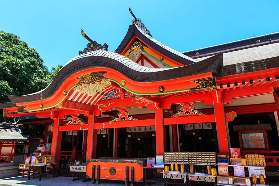 Say your prayers at the Aoshima shrine 