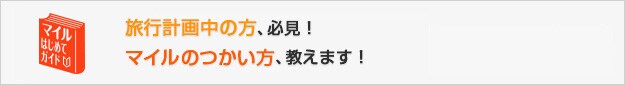 マイルはじめてガイド 旅行計画中の方、必見！マイルのつかい方、教えます！