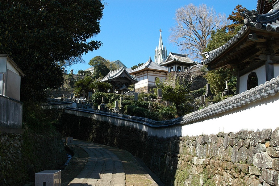 Discover a city where Christian churches and Japanese temples coexist