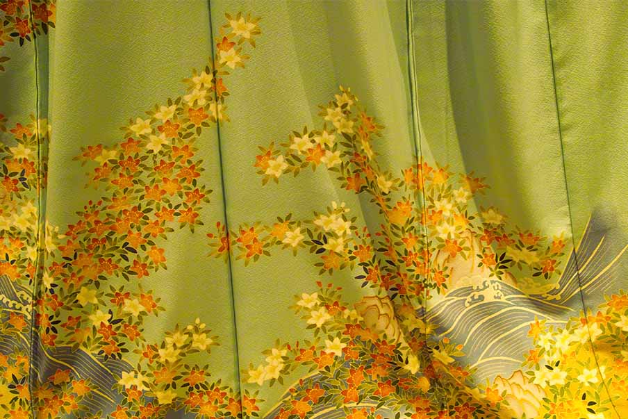 Marvel at traditional Yuzen silk patterns