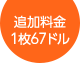 追加料金 1枚67ドル