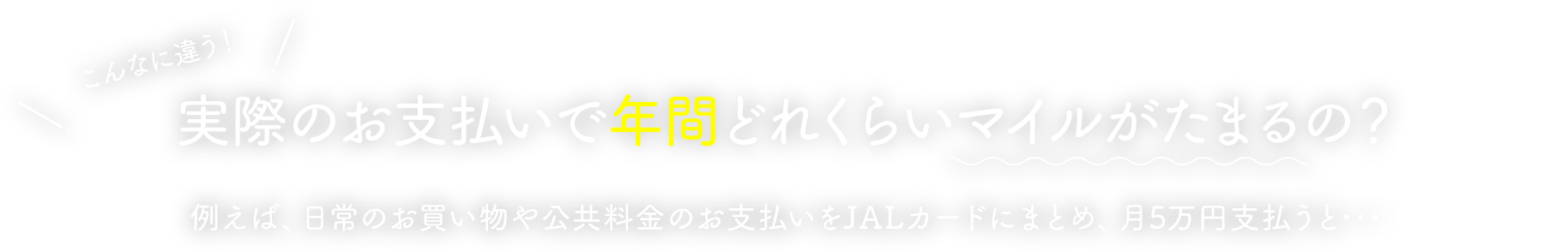 実際のお支払いで年間どれくらいマイルがたまるの？