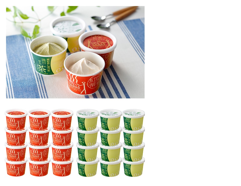 〔高知アイス〕お茶アイスクリームセットの拡大画像