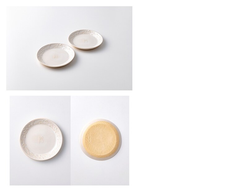 〔赤膚焼 尾西楽斎〕ペア花喰鳥紋皿　の拡大画像