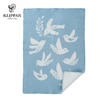 〔クリッパンby Camilla Lundsten〕NESTING BIRD ラムウールブランケット ミニ ダスティーブルー