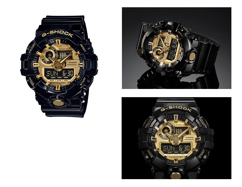 〔G-SHOCK〕リストウォッチ　ブラック＆ゴールド　の拡大画像