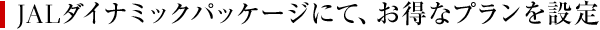 JALダイナミックパッケージにて、お得なプランを設定