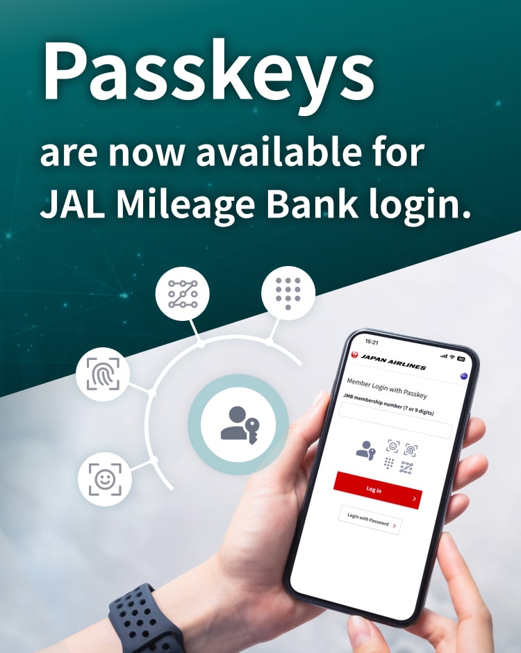 Passkeys are now available for JAL Mileage Bank login.