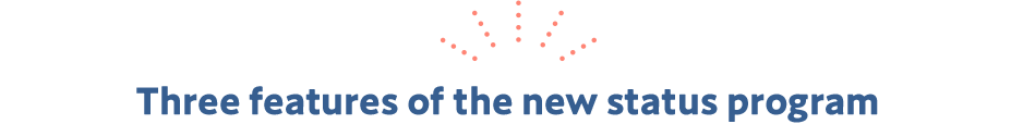 Three features of the new status program