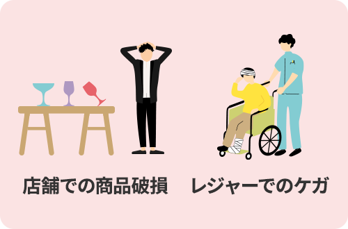 店舗での商品破損 レジャーでのケガ