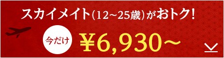スカイメイト（12～25歳）がおトク！　今だけ6,930円から