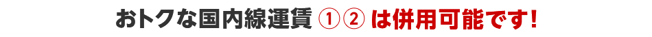 おトクな国内線運賃 （1）（2）は併用可能です！