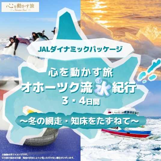 JALダイナミックパッケージ　心を動かす旅　オホーツク流氷紀行3・4日間　～冬の綱走・知床をたずねて～