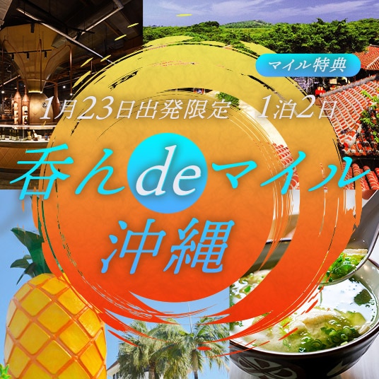 マイル特典　1月23日出発限定　1泊2日　呑んdeマイル沖縄