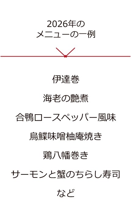 2025年の メニューの一例